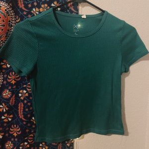 pacsun emerald green short sleeve shirt